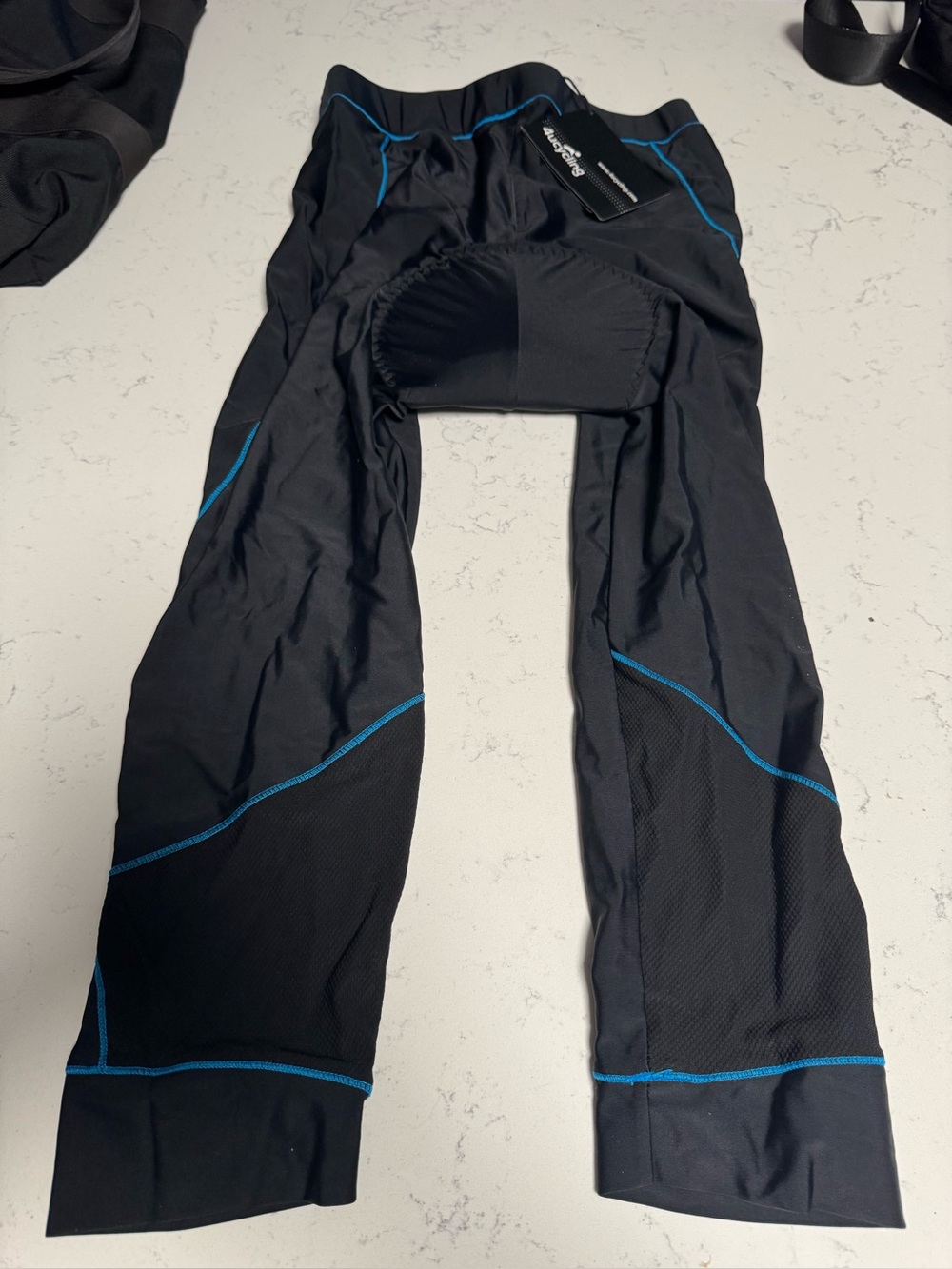 4ucycling Winter Sport Pants - Black with Blue Stitching